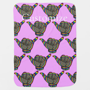 Hawaiian Shaka Psychedelic Thunder_Cove Baby Blanket