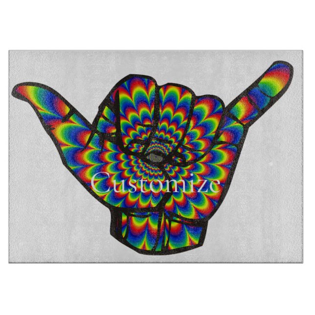 Hawaiian Shaka Psychedelic Thunder_Cove Cutting Board (Front)