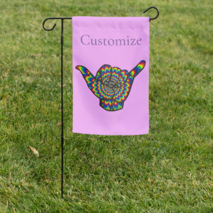 Hawaiian Shaka Psychedelic Thunder_Cove Garden Flag