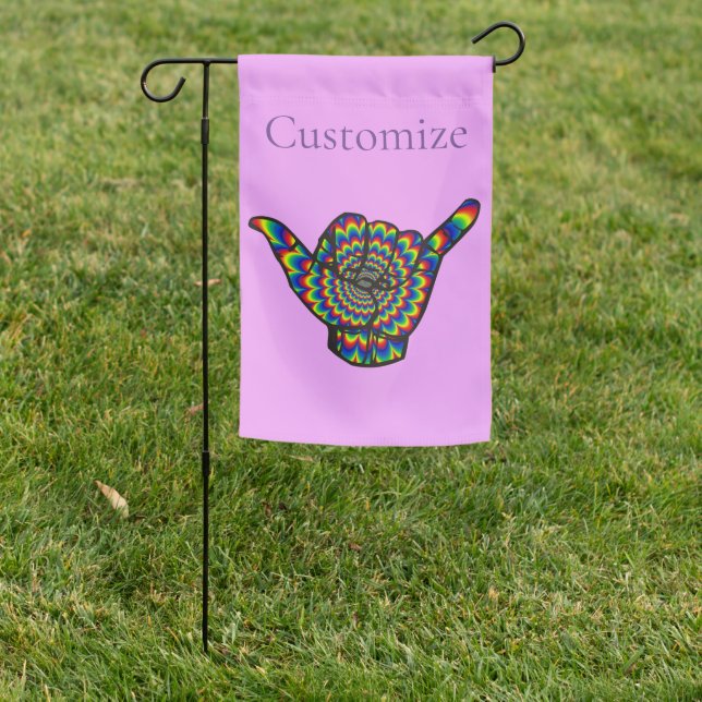Hawaiian Shaka Psychedelic Thunder_Cove Garden Flag (In SItu)