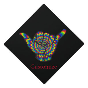 Hawaiian Shaka Psychedelic Thunder_Cove Graduation Cap Topper
