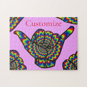 Hawaiian Shaka Psychedelic Thunder_Cove Jigsaw Puzzle