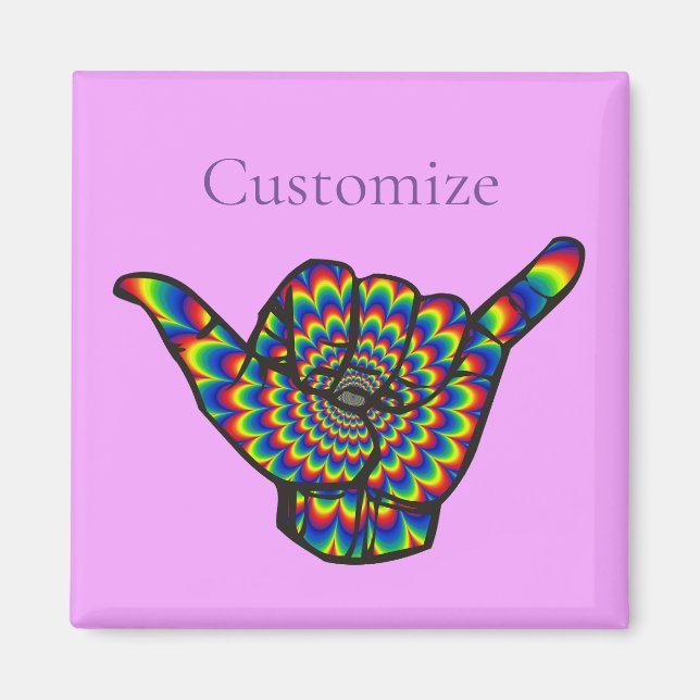 Hawaiian Shaka Psychedelic Thunder_Cove Magnet (Front)