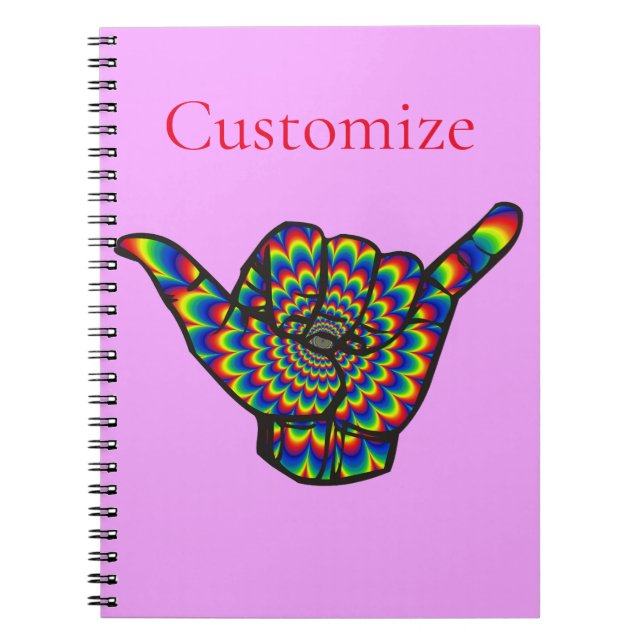 Hawaiian Shaka Psychedelic Thunder_Cove Notebook (Front)