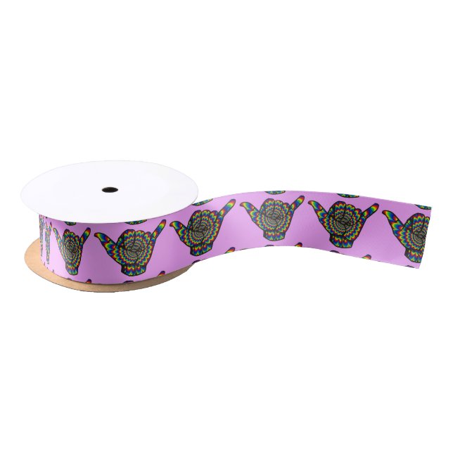 Hawaiian Shaka Psychedelic Thunder_Cove Satin Ribbon (Spool)