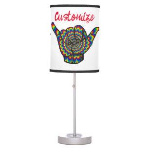 Hawaiian Shaka Psychedelic Thunder_Cove Table Lamp