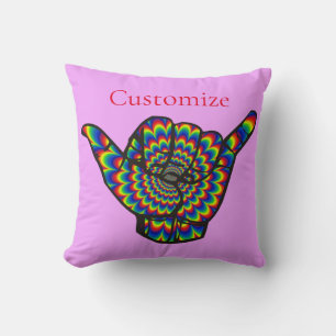Hawaiian Shaka Psychedelic Thunder_Cove Throw Pillow