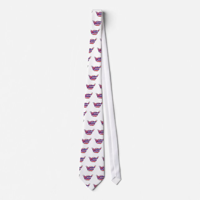Hawaiian shaka state flag symbol artistic necktie (Front)
