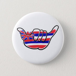 Hawaiian shaka state flag symbol button