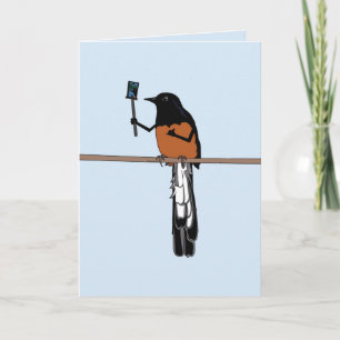 Hawaiian Shama Bird Selfie Card