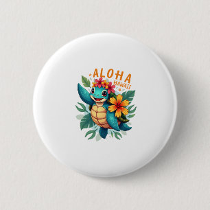 Hawaiian-Shirt Aloha Hawaii Sea Turtle Girl Women  Button