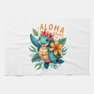 Hawaiian-Shirt Aloha Hawaii Sea Turtle Girl Women Kitchen Towel
