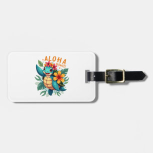 Hawaiian-Shirt Aloha Hawaii Sea Turtle Girl Women Luggage Tag