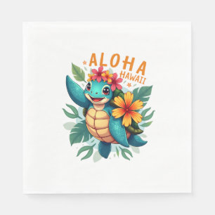 Hawaiian-Shirt Aloha Hawaii Sea Turtle Girl Women Napkins