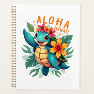 Hawaiian-Shirt Aloha Hawaii Sea Turtle Girl Women Planner