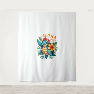 Hawaiian-Shirt Aloha Hawaii Sea Turtle Girl Women  Tapestry