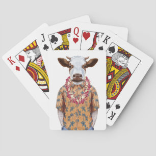 Hawaiian Shirt Cow Poker Cards