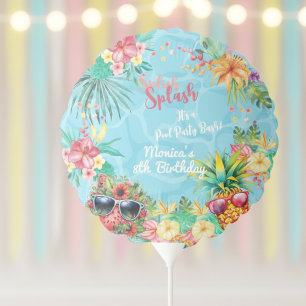 Hawaiian splish splash summer pool birthday bash balloon