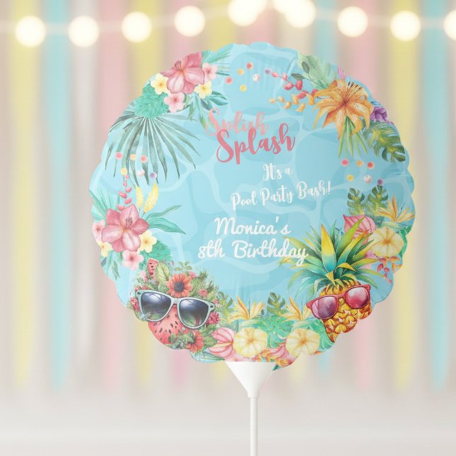 Hawaiian splish splash summer pool birthday bash balloon (Creator Uploaded)