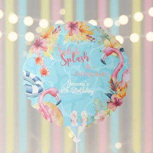 Hawaiian splish splash summer pool birthday party balloon