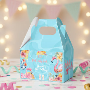 Hawaiian splish splash summer pool birthday party favor boxes