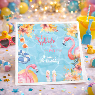 Hawaiian splish splash summer pool birthday party napkins