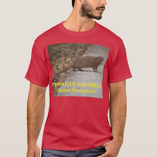 Hawaiian Squirrel (Asian Mongoose) Mens Dark Shirt (Front)