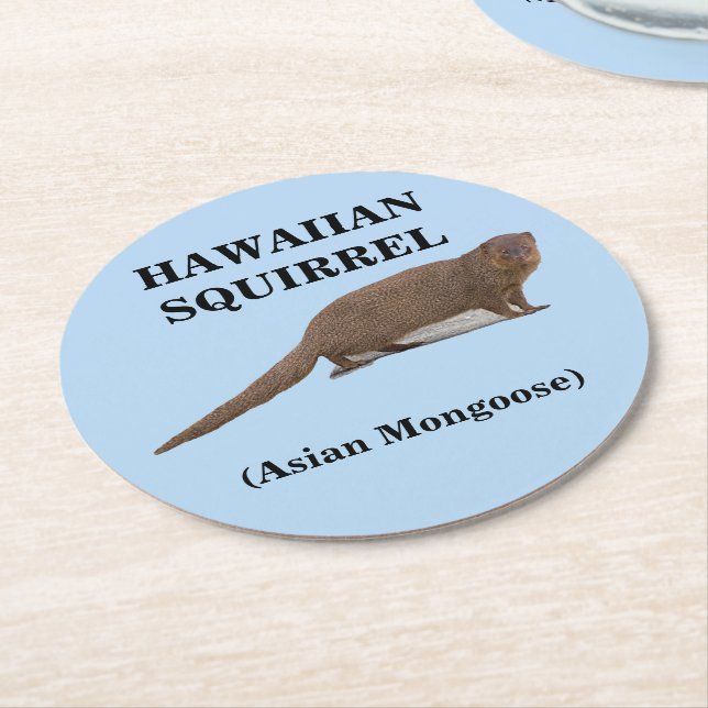 Hawaiian Squirrel (Asian Mongoose) Paper Coasters (Angled)