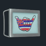 Hawaiian state flag shaka symbol belt buckle<br><div class="desc">Hawaiian state flag shaka symbol belt buckle</div>