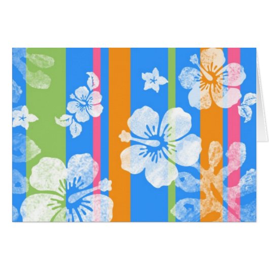 Hawaiian Stripes Card, Blank Inside (Front Horizontal)