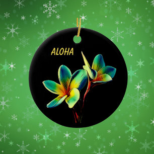 Hawaiian Stunning Plumeria Christmas Ornament