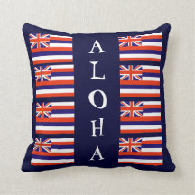 Hawaiian Style Aloha State Flag Throw Pillow
