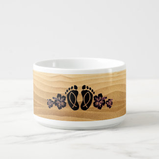 Hawaiian Style Footprints In The Sand  Bowl