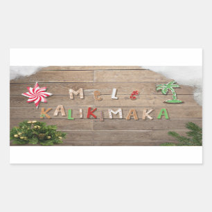 Hawaiian Style Gingerbread Greeting Rectangular Sticker