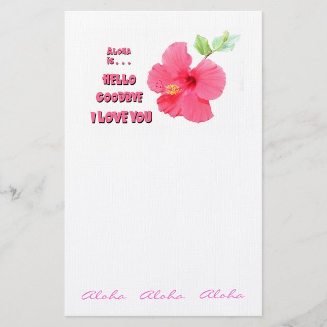 Hawaiian Style Hibiscus Stationery (Front)