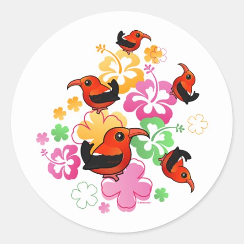 Hawaiian_style Iiwi Classic Round Sticker