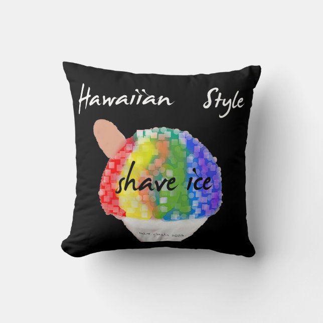 Hawaiian Style Shave Ice Throw Pillow (Front)