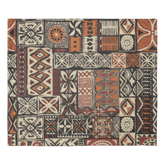 Hawaiian style tapa tribal fabric abstract patchwo duvet cover