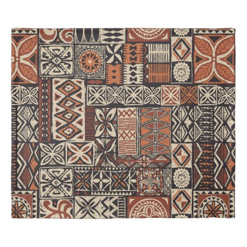 Hawaiian style tapa tribal fabric abstract patchwo duvet cover