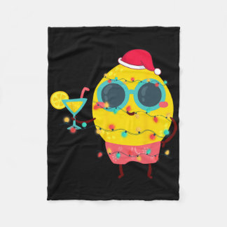 Hawaiian Summer Tropical Xmas Lemon Funny Christma Fleece Blanket