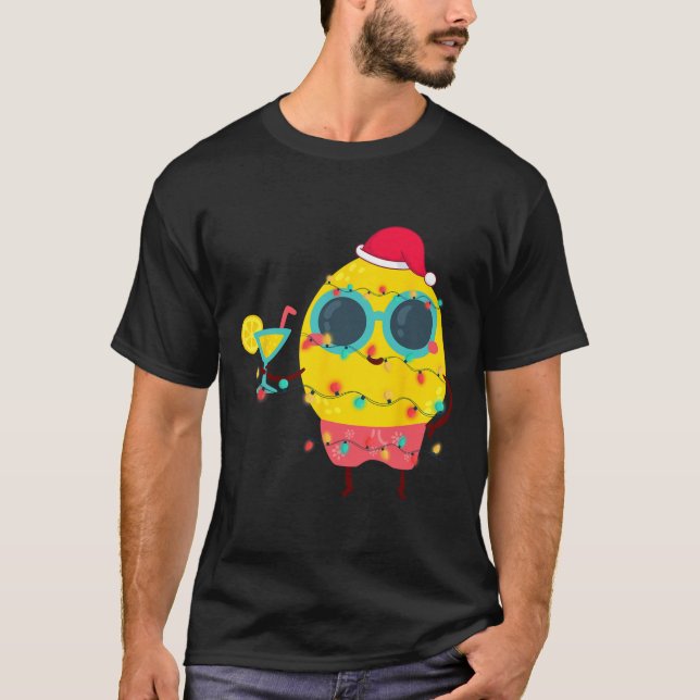 Hawaiian Summer Tropical Xmas Lemon Funny Christma T-Shirt (Front)