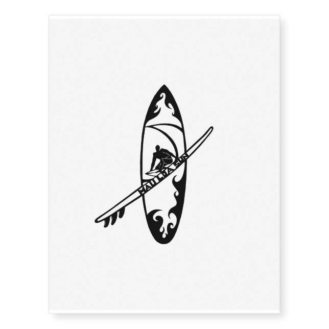 Hawaiian Sun Surf Guy Temporary Tattoos (Front)