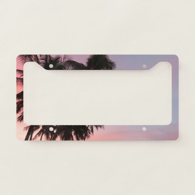 Hawaiian Sunrise at Waikiki Beach License Plate Frame (Front)