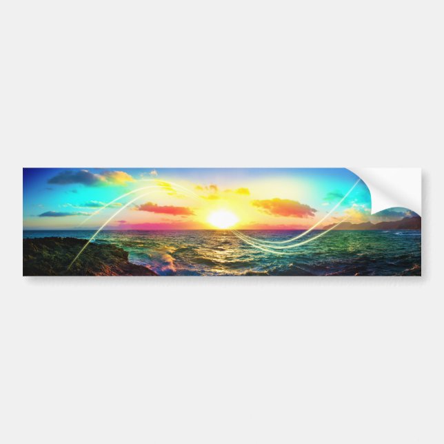 Hawaiian Sunrise Bumper Sticker (Front)