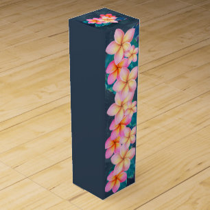 Hawaiian Sunrise Plumeria Wine Box