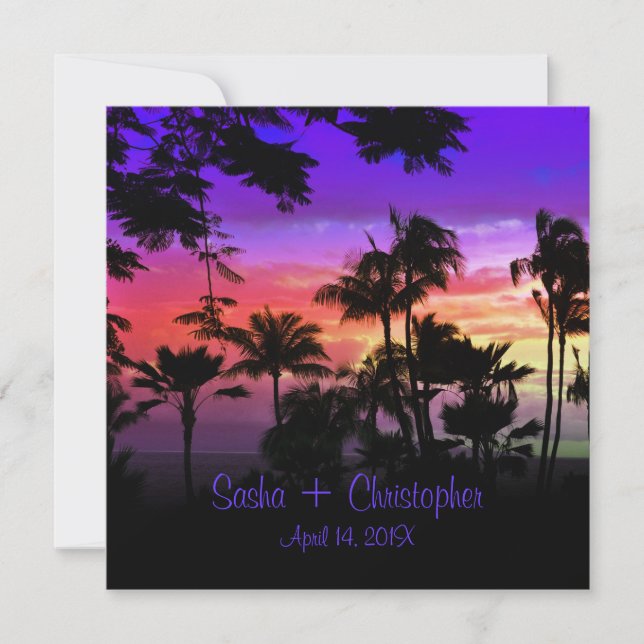 Hawaiian Sunset at  Kāʻanapali Beach Invitation (Front)