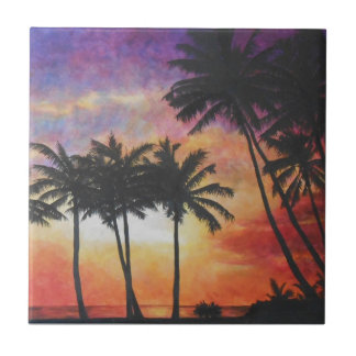 "Hawaiian Sunset" Ceramic Tile