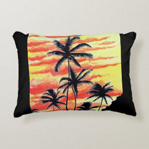 Hawaiian Sunset Coco Palms Accent Pillow