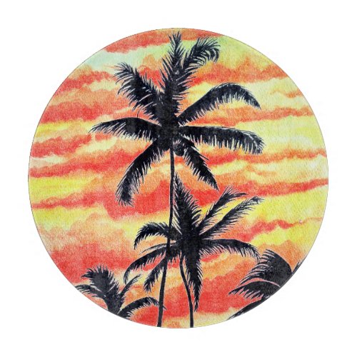Hawaiian Sunset Coco Palms Cutting Board