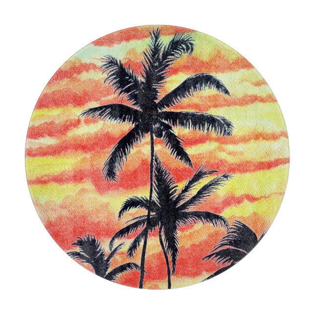 Hawaiian Sunset Coco Palms  Cutting Board (Front)